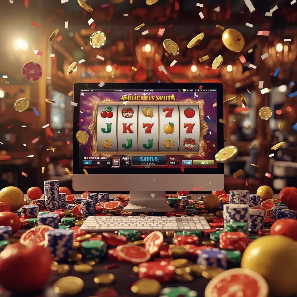 slot machines on the monitor WOLF777 CASINO